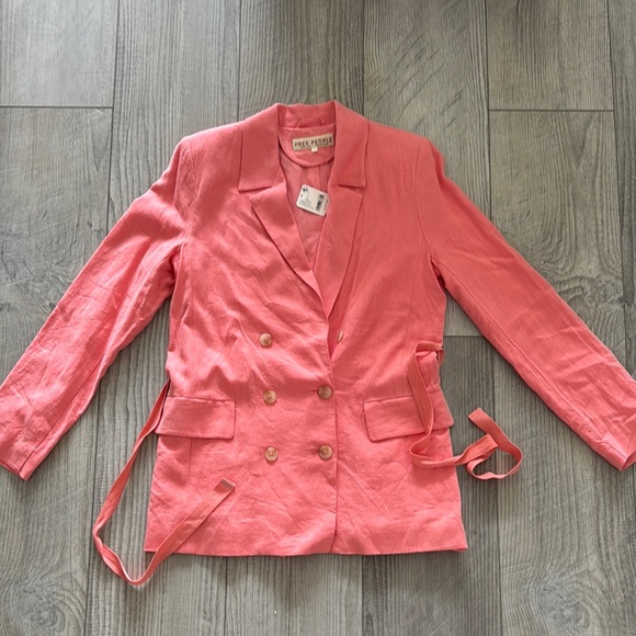 Free People Jackets & Blazers - Free People Pink Blazer Lightweight Suit Jacket